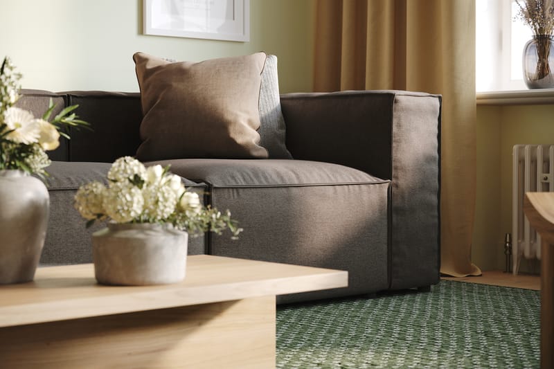 Cubo 4-sits Djup Modulsoffa i Tyg - Grå - Möbler - Vardagsrum - Soffor - 3-sits soffor
