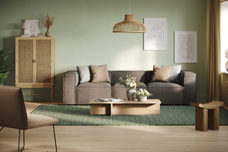 Cubo 4-sits Djup Modulsoffa i Tyg - Grå - Möbler - Vardagsrum - Soffor - 3-sits soffor