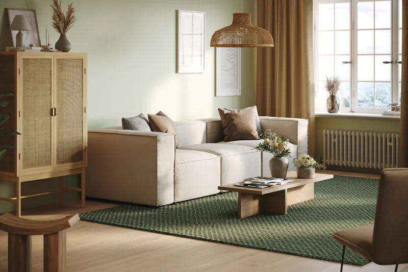 Cubo 4-sits Djup Modulsoffa i Tyg - Vit - Möbler - Vardagsrum - Soffor - 3-sits soffor