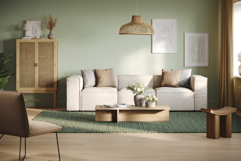 Cubo 4-sits Djup Modulsoffa i Tyg - Vit - Möbler - Vardagsrum - Soffor - 3-sits soffor
