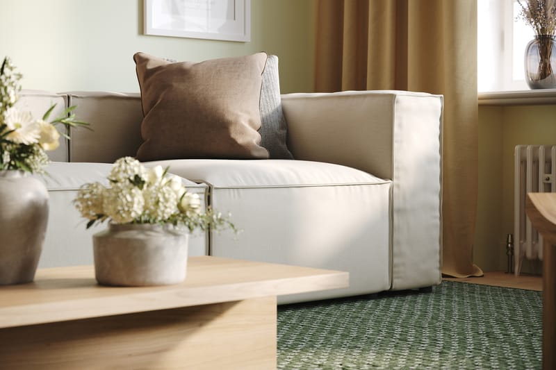 Cubo 4-sits Djup Modulsoffa i Tyg - Vit - Möbler - Vardagsrum - Soffor - 3-sits soffor