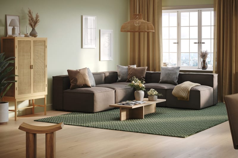 Cubo 5-sits L-formad Djup Modulhörnsoffa i Tyg - Grå - Möbler - Vardagsrum - Soffor - Hörnsoffor