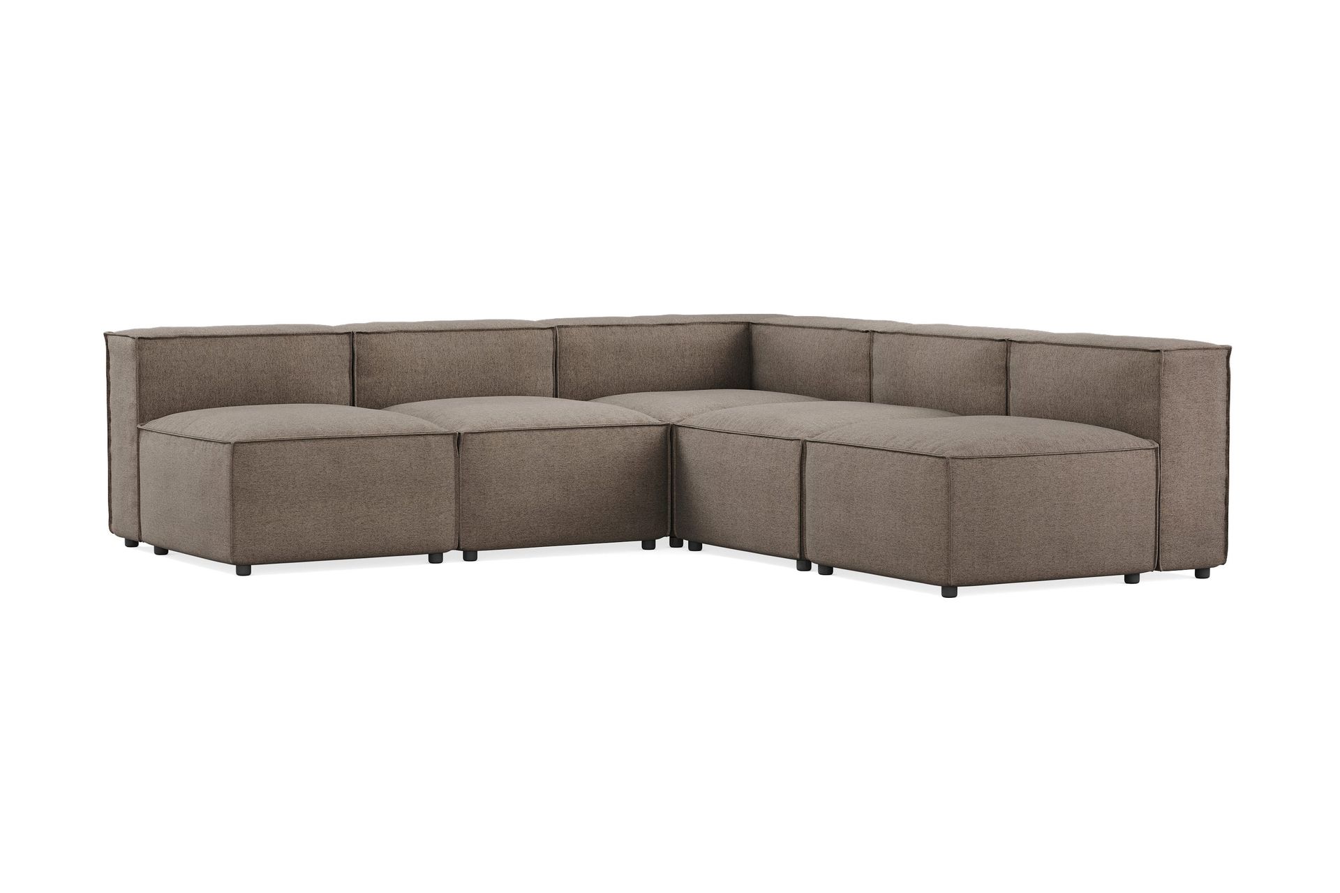 cubo 5-sits l-formad djup modulhörnsoffa i tyg - grå