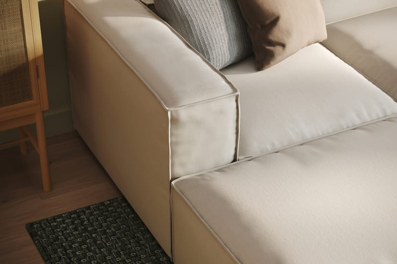 Cubo 5-sits U-formad Djup Modulsoffa Med Divan och Schäslong i Sammet - Vit - Möbler - Vardagsrum - Soffor - U-soffor