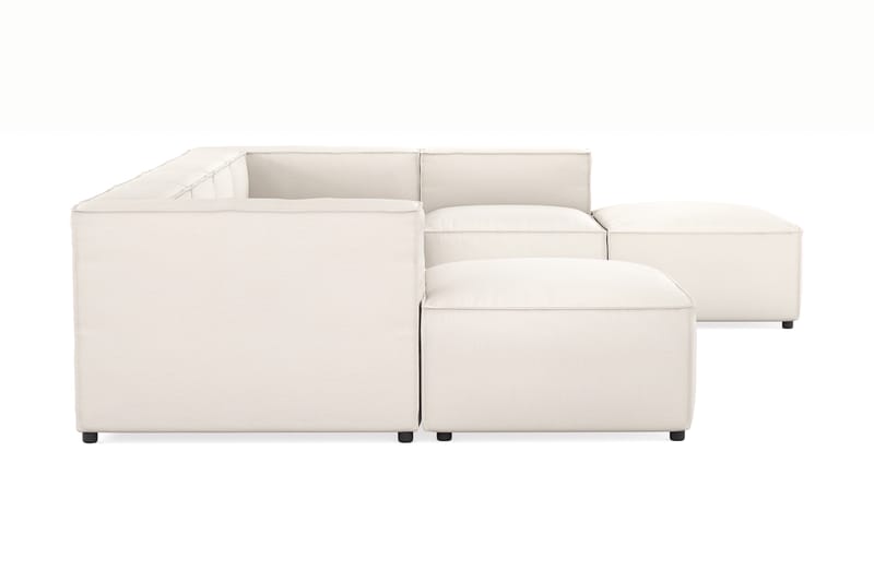 Cubo 5-sits U-formad Djup Modulsoffa Med Divan och Schäslong i Sammet - Vit - Möbler - Vardagsrum - Soffor - U-soffor