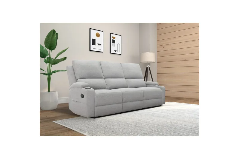 Dallas Reclinersoffa 3-sits - Grå - Möbler - Vardagsrum - Soffor - Reclinersoffor & Biosoffor
