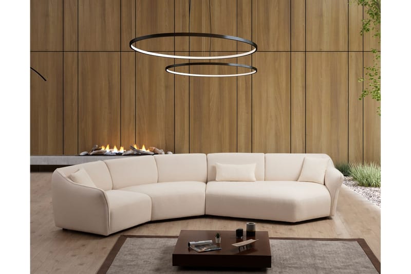 Damor Svängd Soffa 4-sits - Beige - Möbler - Vardagsrum - Soffor - 4-sits soffor