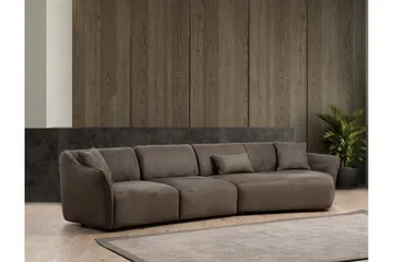Damor Svängd Soffa 4-sits - Brun - Möbler - Vardagsrum - Soffor - 4-sits soffor