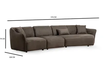 Damor Svängd Soffa 4-sits - Brun - Möbler - Vardagsrum - Soffor - 4-sits soffor