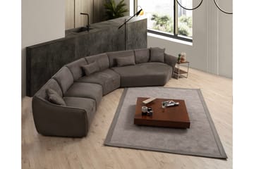Damor Svängd Soffa 5-sits - Brun - Möbler - Vardagsrum - Soffor - Sammetssoffor