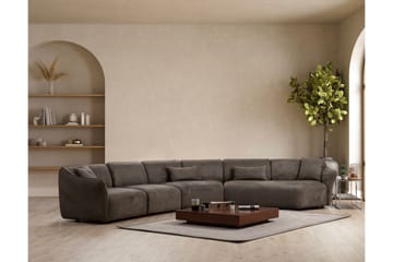 Damor Svängd Soffa 5-sits - Brun - Möbler - Vardagsrum - Soffor - Sammetssoffor