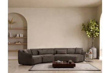Damor Svängd Soffa 5-sits - Brun - Möbler - Vardagsrum - Soffor - Sammetssoffor