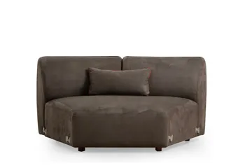 Damor Svängd Soffa 5-sits - Brun - Möbler - Vardagsrum - Soffor - Sammetssoffor