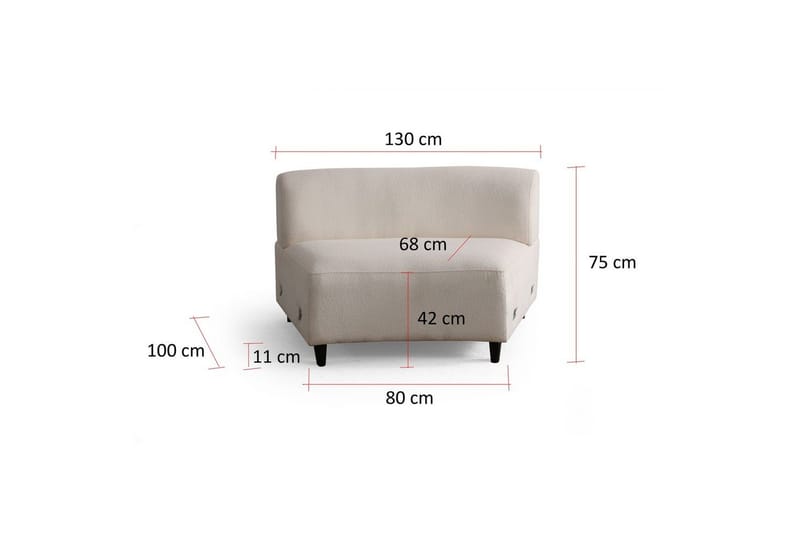 Dariya Svängd Soffa 3-sits - Cream - Möbler - Vardagsrum - Soffor - 3-sits soffor