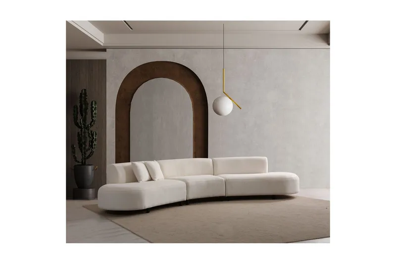 Dariya Svängd Soffa 4-sits - Cream - Möbler - Vardagsrum - Soffor - 4-sits soffor