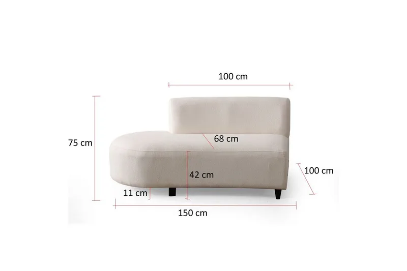 Dariya Svängd Soffa 4-sits - Cream - Möbler - Vardagsrum - Soffor - 4-sits soffor