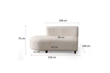 Dariya Svängd Soffa 4-sits - Cream - Möbler - Vardagsrum - Soffor - 4-sits soffor