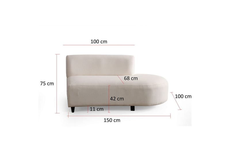 Dariya Svängd Soffa 4-sits - Cream - Möbler - Vardagsrum - Soffor - 4-sits soffor