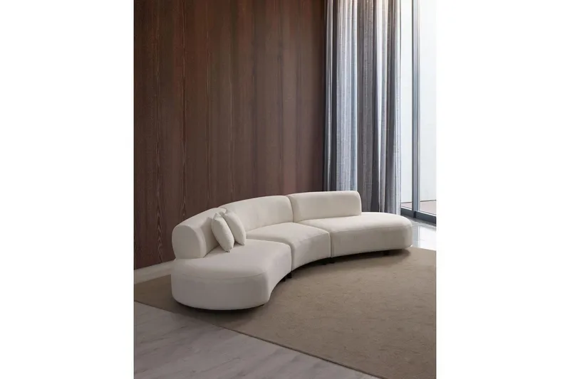 Dariya Svängd Soffa 4-sits - Cream - Möbler - Vardagsrum - Soffor - 4-sits soffor