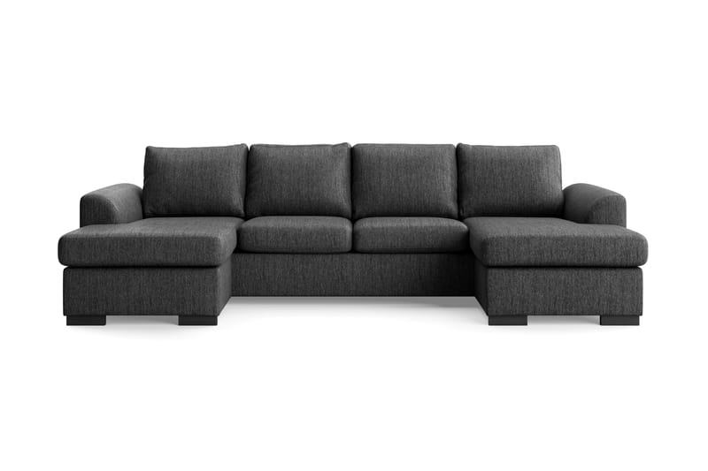 DAWSON U-soffa med Dubbeldivan Svart - U-soffor