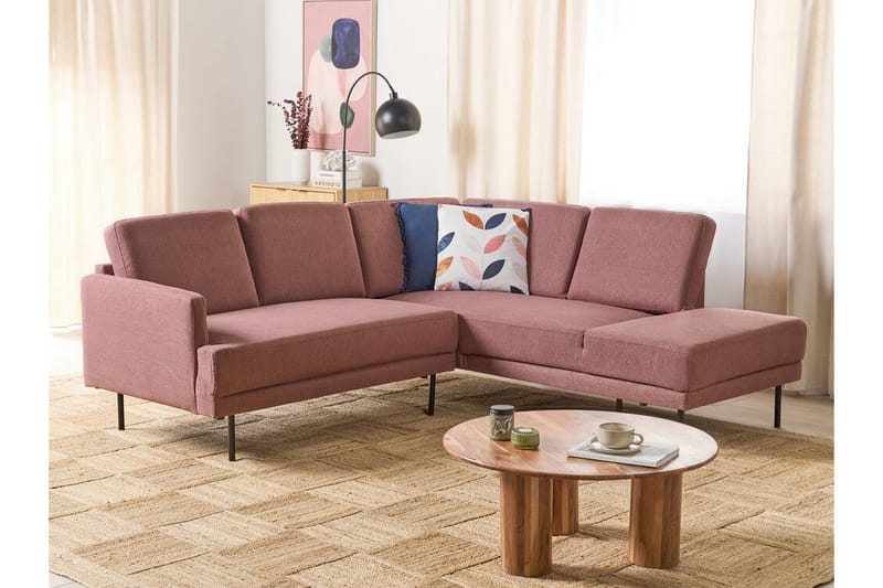Deajna Hörnsoffa 4-sits - Rosa/Brun/Svart - Möbler - Vardagsrum - Soffor - Hörnsoffor