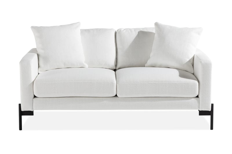 DEJLIG 2-sits Soffa med Prydnadskuddar Vit - 2-sits soffor