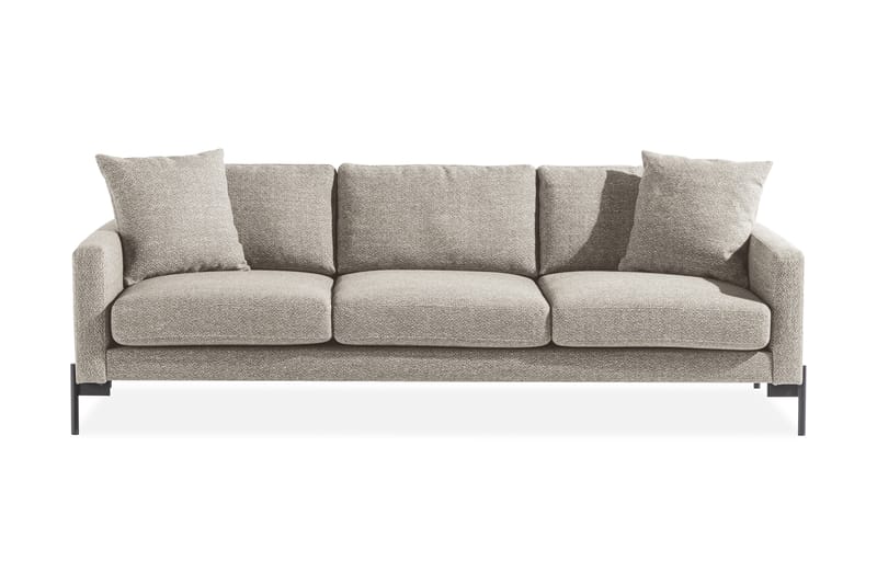 DEJLIG 3-sits Soffa med Prydnadskuddar Beige - 3-sits soffor