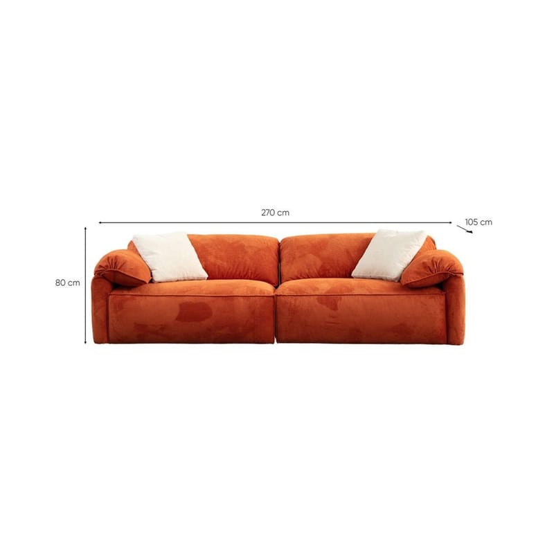 Derebasi 3-sits Soffa - Orange - Möbler - Vardagsrum - Soffor - 3-sits soffor