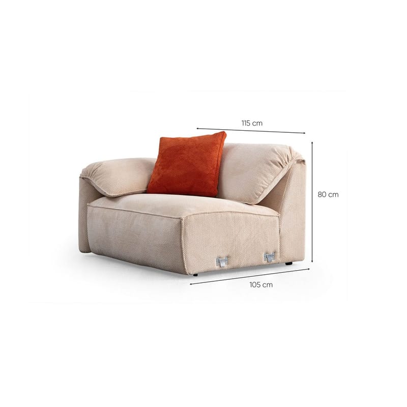 Derebasi 4-sits Hörnsoffa - Krämvit - Möbler - Vardagsrum - Soffor - Hörnsoffor