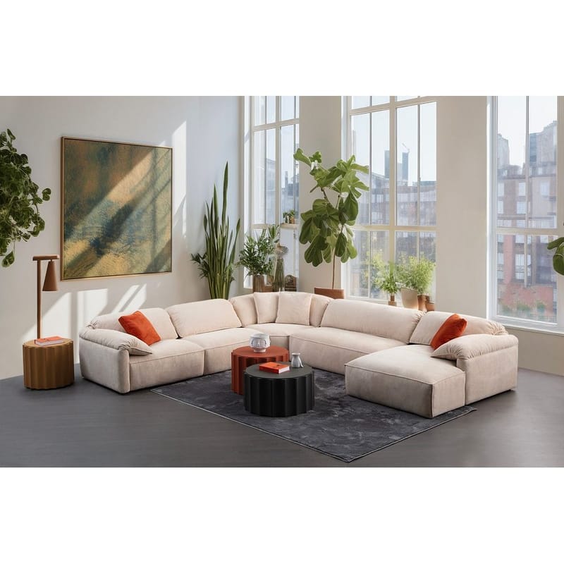 Derebasi 6-sits Hörnsoffa Två Hörn - Krämvit - Möbler - Vardagsrum - Soffor - Hörnsoffor