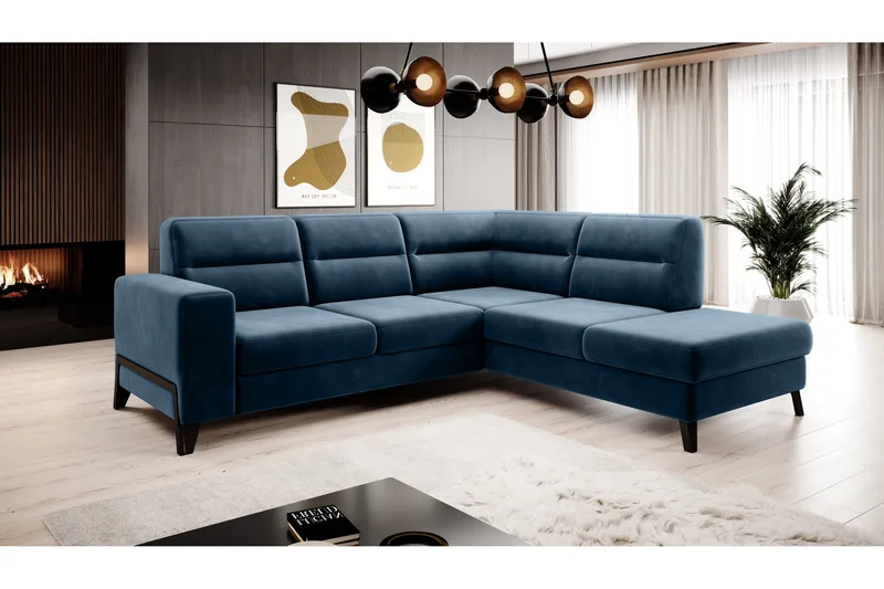 Anglika Soffa m. Schäslong 4-sits - Blå - Möbler - Vardagsrum - Soffor - Divansoffa & schäslong