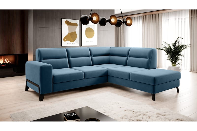 Anglika Soffa m. Schäslong 4-sits - Blå - Möbler - Vardagsrum - Soffor - Divansoffa & schäslong