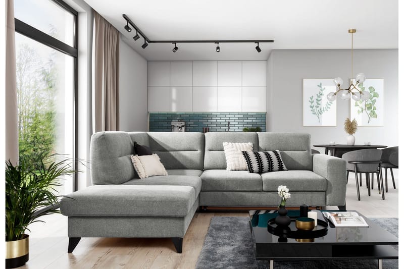 Anglika Soffa m. Schäslong 4-sits - Grå - Möbler - Vardagsrum - Soffor - Divansoffa & schäslong