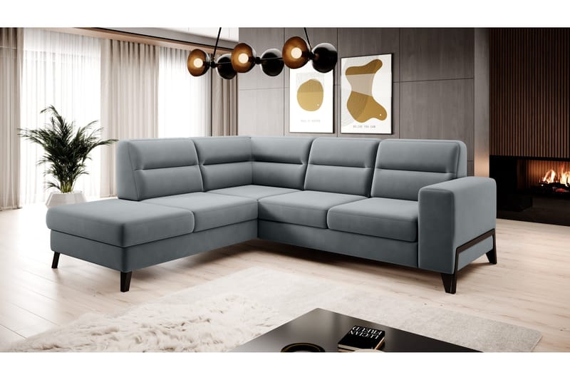 Anglika Soffa m. Schäslong 4-sits, Grå