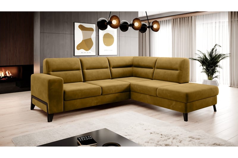 Anglika Soffa m. Schäslong 4-sits - Gul - Möbler - Vardagsrum - Soffor - Divansoffa & schäslong
