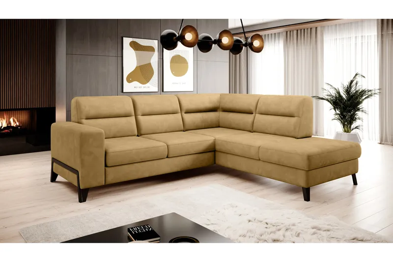Anglika Soffa m. Schäslong 4-sits - Gul - Möbler - Vardagsrum - Soffor - Divansoffa & schäslong