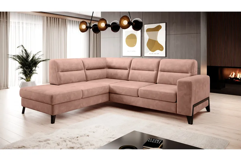 Anglika Soffa m. Schäslong 4-sits - Rosa - Möbler - Vardagsrum - Soffor - Divansoffa & schäslong