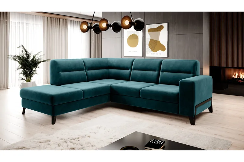 Anglika Soffa m. Schäslong 4-sits - Turkos - Möbler - Vardagsrum - Soffor - Divansoffa & schäslong