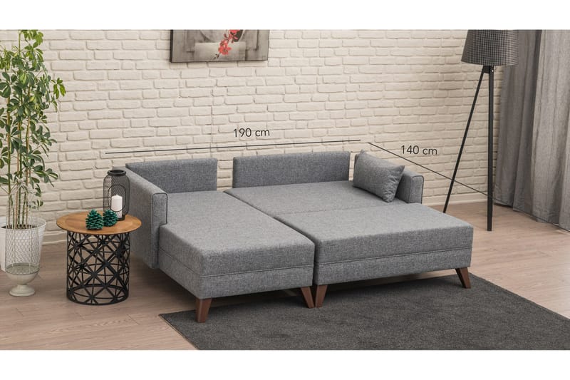 Antigua Divanbäddsoffa Vänster - Grå - Möbler - Vardagsrum - Soffor - Divansoffa & schäslong