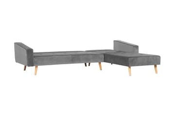 Arrika Hörnsoffa Vänster Sammet - Grå - Möbler - Vardagsrum - Bäddsoffor - Bäddsoffa divan