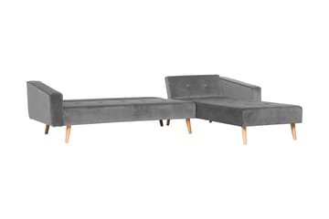 Arrika Hörnsoffa Vänster Sammet - Grå - Möbler - Vardagsrum - Bäddsoffor - Bäddsoffa divan