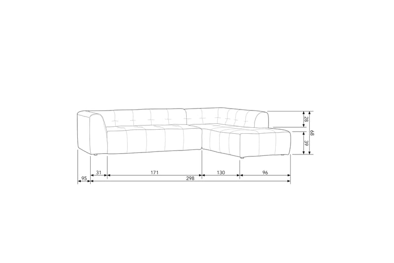 ATARAS 4-sits Soffa Höger Sand - Divansoffa & schäslong