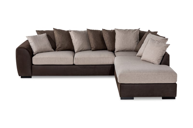 AUSTIN 3-sits Schäslong Höger Kuvertkuddar Brun/Beige - Möbler - Vardagsrum - Soffor - Divansoffa & schäslong