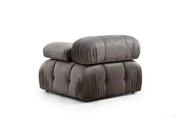 Belgin Bubblig Divansoffa 3-sits 288 cm med fasta armstöd och repdetaljer - Grå - Möbler - Vardagsrum - Soffor - Modulsoffor - Komplett modulsoffa