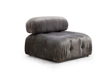 Belgin Bubblig Divansoffa 3-sits 288 cm med fasta armstöd och repdetaljer - Grå - Möbler - Vardagsrum - Soffor - Modulsoffor - Komplett modulsoffa