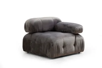 Belgin Bubblig Divansoffa 3-sits 288 cm med fasta armstöd och repdetaljer - Grå - Möbler - Vardagsrum - Soffor - Modulsoffor - Komplett modulsoffa
