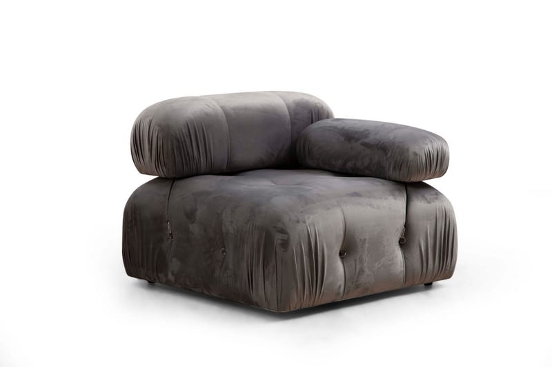 Belgin Bubblig Divansoffa 3-sits 288 cm med fasta armstöd och repdetaljer - Grå - Möbler - Vardagsrum - Soffor - 3-sits soffor