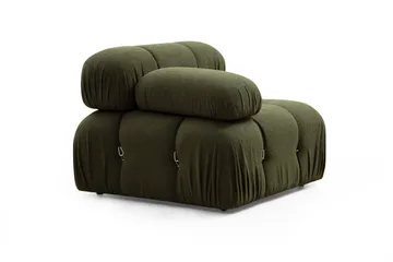 Belgin Bubblig Divansoffa 3-sits 288 cm med fasta armstöd och repdetaljer - Grön - Möbler - Vardagsrum - Soffor - Modulsoffor - Komplett modulsoffa