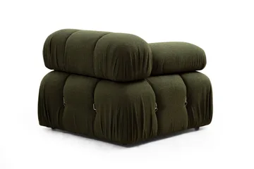 Belgin Bubblig Divansoffa 3-sits 288 cm med fasta armstöd och repdetaljer - Grön - Möbler - Vardagsrum - Soffor - Modulsoffor - Komplett modulsoffa