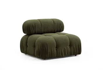 Belgin Bubblig Divansoffa 3-sits 288 cm med fasta armstöd och repdetaljer - Grön - Möbler - Vardagsrum - Soffor - Modulsoffor - Komplett modulsoffa